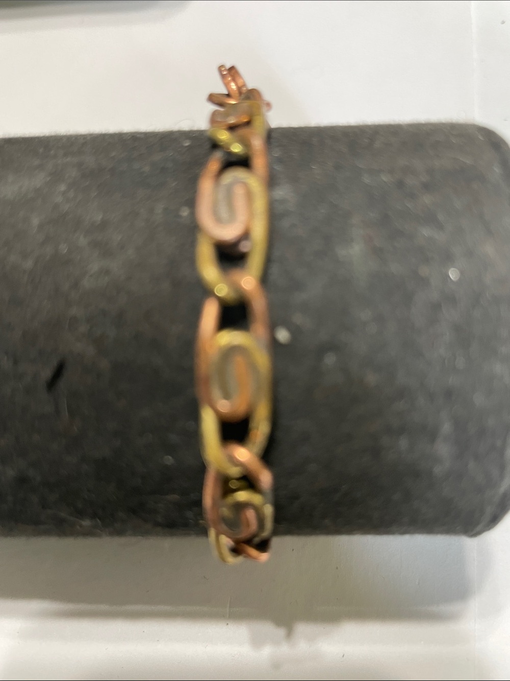 Two-Tone Copper and Brass Link Bracelet
